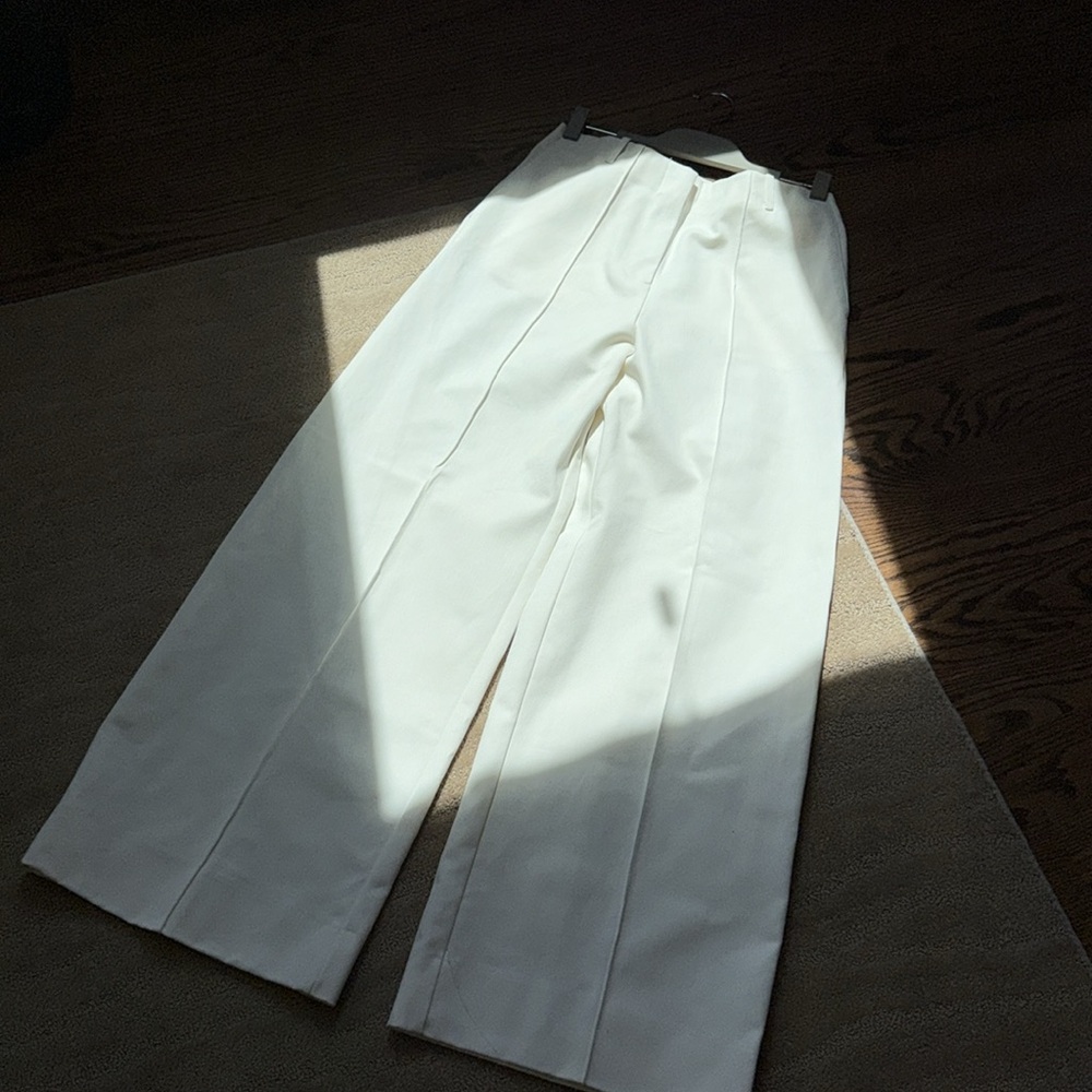 Zara Cream‎ Wide-Leg Trousers - Picture 5 of 14